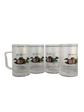 1996 Budweiser Frogs Freezer Mugs Cups Vintage 90s Beer Advertising Set of 4